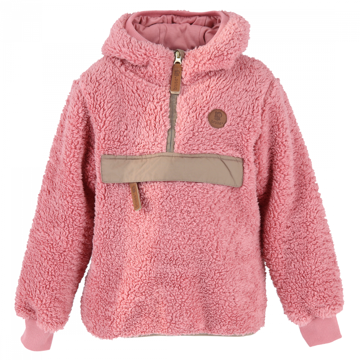 Bruse Jakke, teddyfleece Selskjer, Rosette rosa